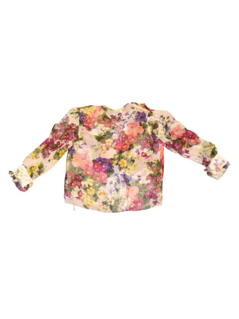 Dolce & Gabbana Girls Floral Sheer Ruffled Blouse, 4T NWT